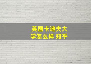 英国卡迪夫大学怎么样 知乎